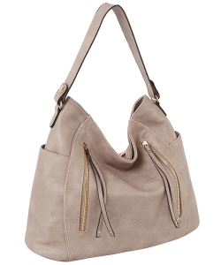 Fashion Zip Shoulder Bag Hobo LMD006-Z GRAY